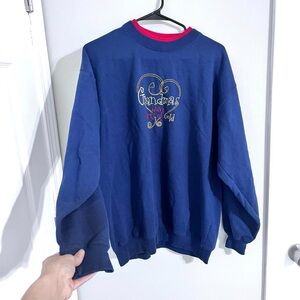 Vintage 90s Grandma’s Have Hearts Of Gold Navy Embroidered Sweatshirt
